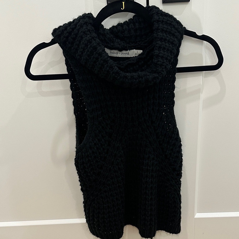 Black Knit Cowl Neck Sweater